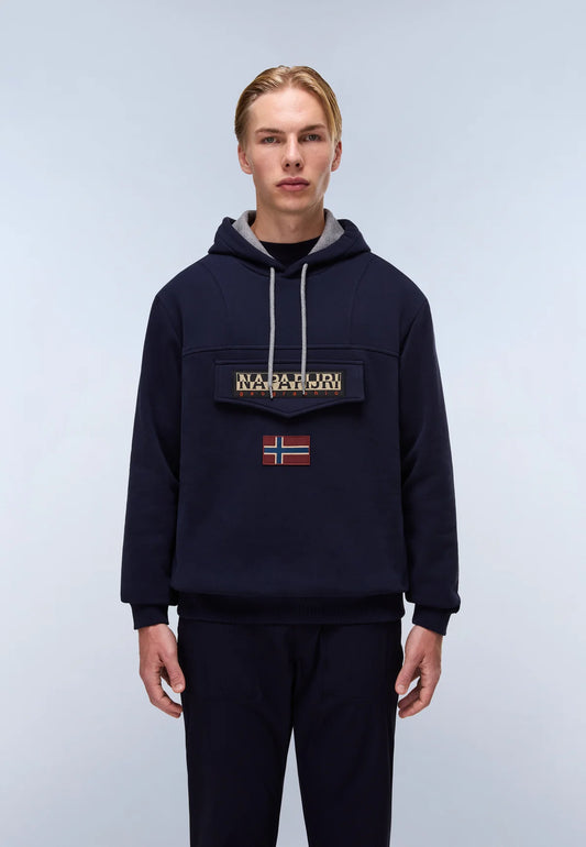 Felpa con Cappuccio Blu Marine Burgee - Seipuntozerostore