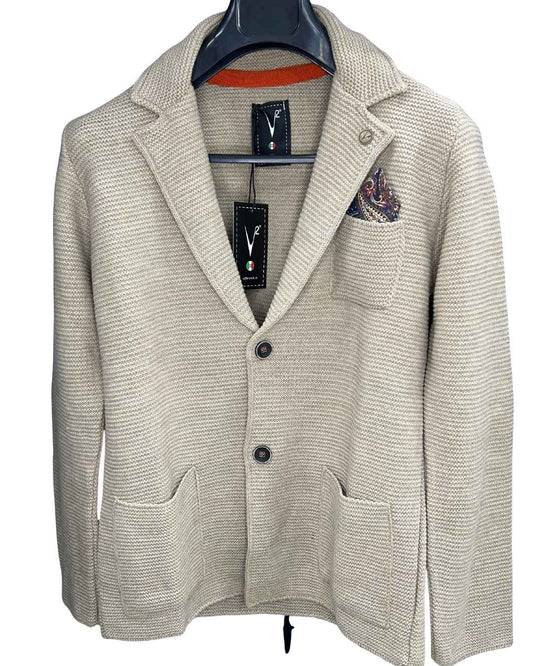 Giacca Monopetto Links tortora con interno collo e pochette in tessuto V2 - Seipuntozerostore