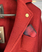 Giacca Monopetto Links bordeaux con interno collo e pochette in tessuto V2 - Seipuntozerostore