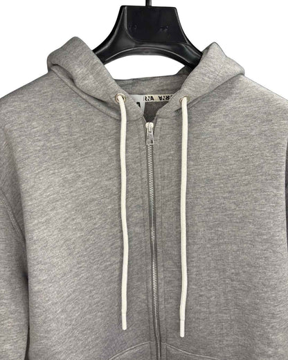 Felpa Zip hoodie logata sportswear grigio melange Berna - Seipuntozerostore