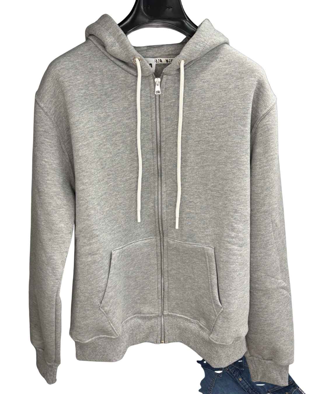 Felpa Zip hoodie logata sportswear grigio melange Berna - Seipuntozerostore