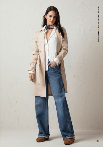 Trench in doppio petto cotone Markup - Seipuntozerostore