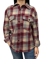 Camicia a quadri in flanella bordeaux donna Berna - Seipuntozerostore