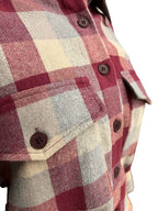 Camicia a quadri in flanella bordeaux donna Berna - Seipuntozerostore