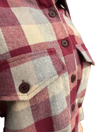 Camicia a quadri in flanella bordeaux donna Berna - Seipuntozerostore