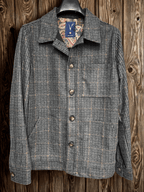 Giacca Sahariana Sartoriale Pied de Poule Verde Militare con interni in tessuto V2 - Seipuntozerostore