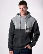 Felpa Cappuccio Grigio con intarsio in maglieria e dettagli in tessuto V2 - Seipuntozerostore