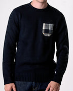 Maglione Girocollo Oslo Blu con taschino in tessuto V2 - Seipuntozerostore