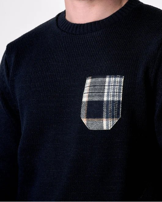 Maglione Girocollo Oslo Blu con taschino in tessuto V2 - Seipuntozerostore