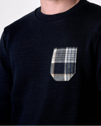 Maglione Girocollo Oslo Blu con taschino in tessuto V2 - Seipuntozerostore