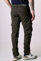 Pantalone TEXAS - Cargo Slim Moro con Patchwork in tessuto V2 - Seipuntozerostore