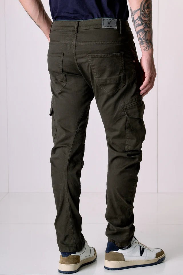 Pantalone TEXAS - Cargo Slim Moro con Patchwork in tessuto V2 - Seipuntozerostore