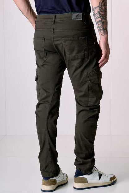 Pantalone TEXAS - Cargo Slim Moro con Patchwork in tessuto V2 - Seipuntozerostore