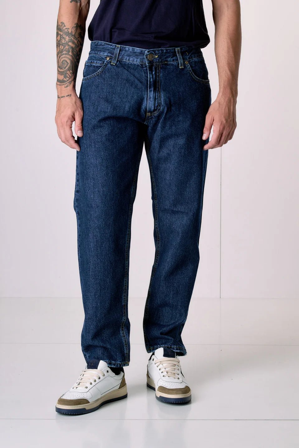Jeans Loose Fit - Blu denim con salpa in tessuto V2 - Seipuntozerostore