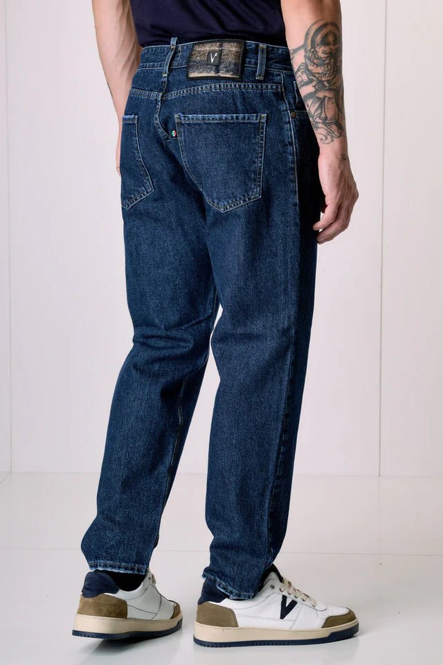 Jeans Loose Fit - Blu denim con salpa in tessuto V2 - Seipuntozerostore