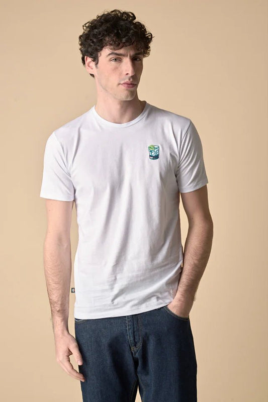 T-Shirt Bianca con ricamo Mojito e stampa sul retro V2 - Seipuntozerostore