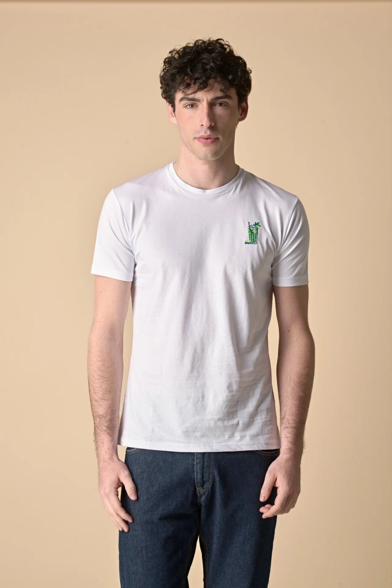 T-Shirt Bianca con ricamo Mojito e stampa sul retro V2 - Seipuntozerostore