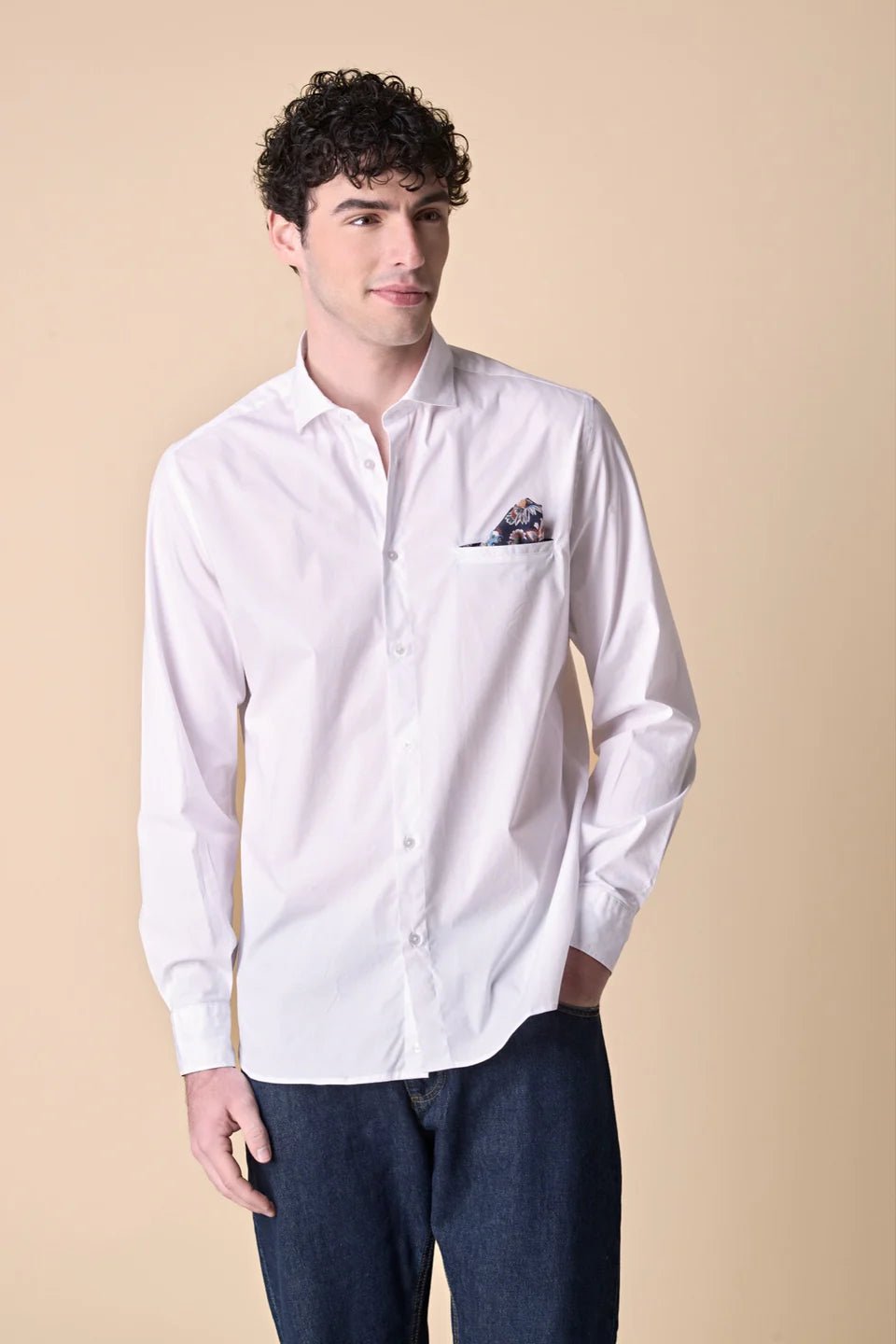 Camicia Bianca con Pochette e dettagli in tessuto V2 - Seipuntozerostore