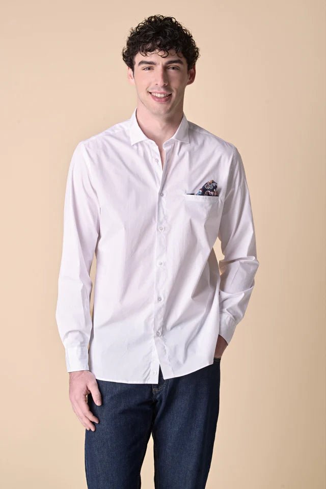 Camicia Bianca con Pochette e dettagli in tessuto V2 - Seipuntozerostore