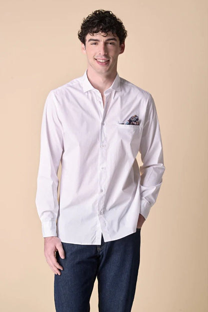 Camicia Bianca con Pochette e dettagli in tessuto V2 - Seipuntozerostore