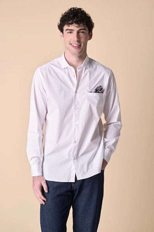 Camicia Bianca con Pochette e dettagli in tessuto V2 - Seipuntozerostore