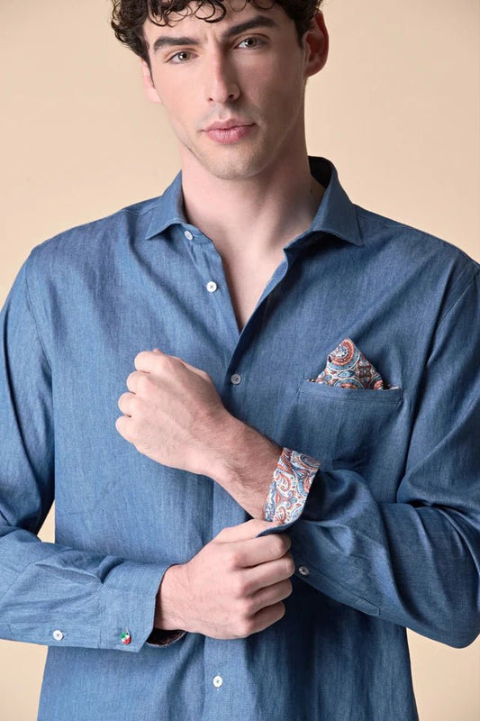 Camicia Jeans con Pochette e dettagli in tessuto V2 - Seipuntozerostore