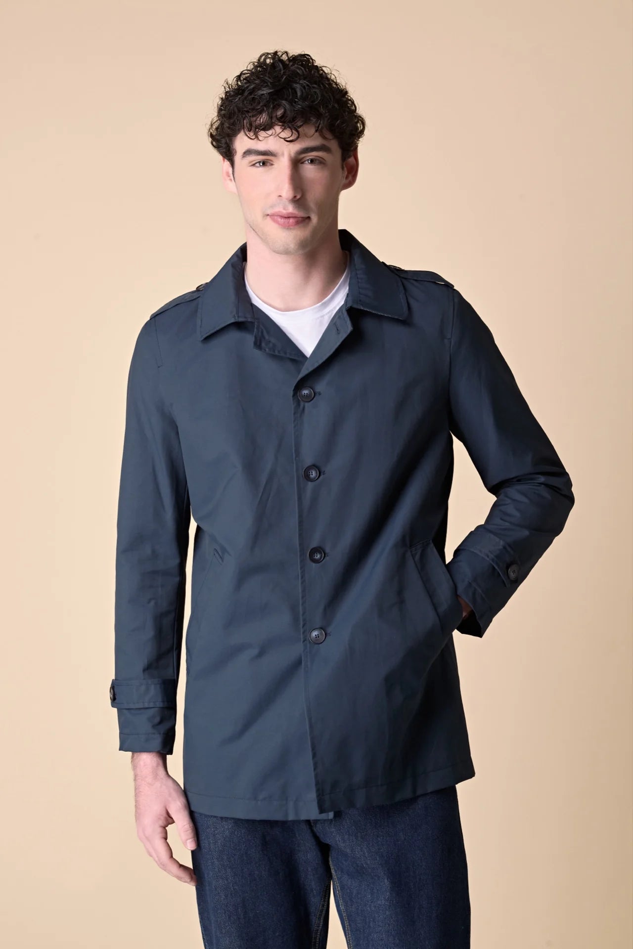 Trench in tessuto tecnico Blu V2 - Seipuntozerostore