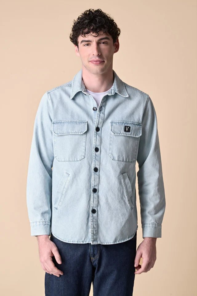 Sahariana in Jeans Lavaggio Marmorizzato con Patch Stampa Carpe sul retro V2 - Seipuntozerostore