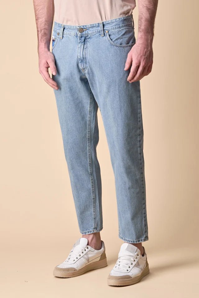 Jeans Loose Fit - azzurro con salpa e taschino in tessuto V2 - Seipuntozerostore