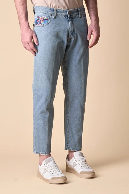 Jeans Loose Fit - azzurro con salpa e taschino in tessuto V2 - Seipuntozerostore