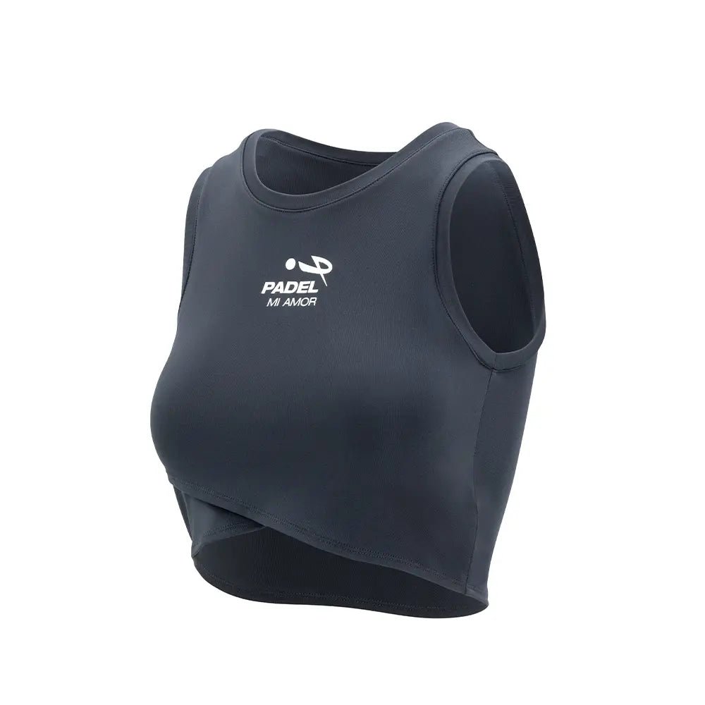 Canotta Top Cropped Dresda nero (donna) Padel Mi Amor - Seipuntozerostore