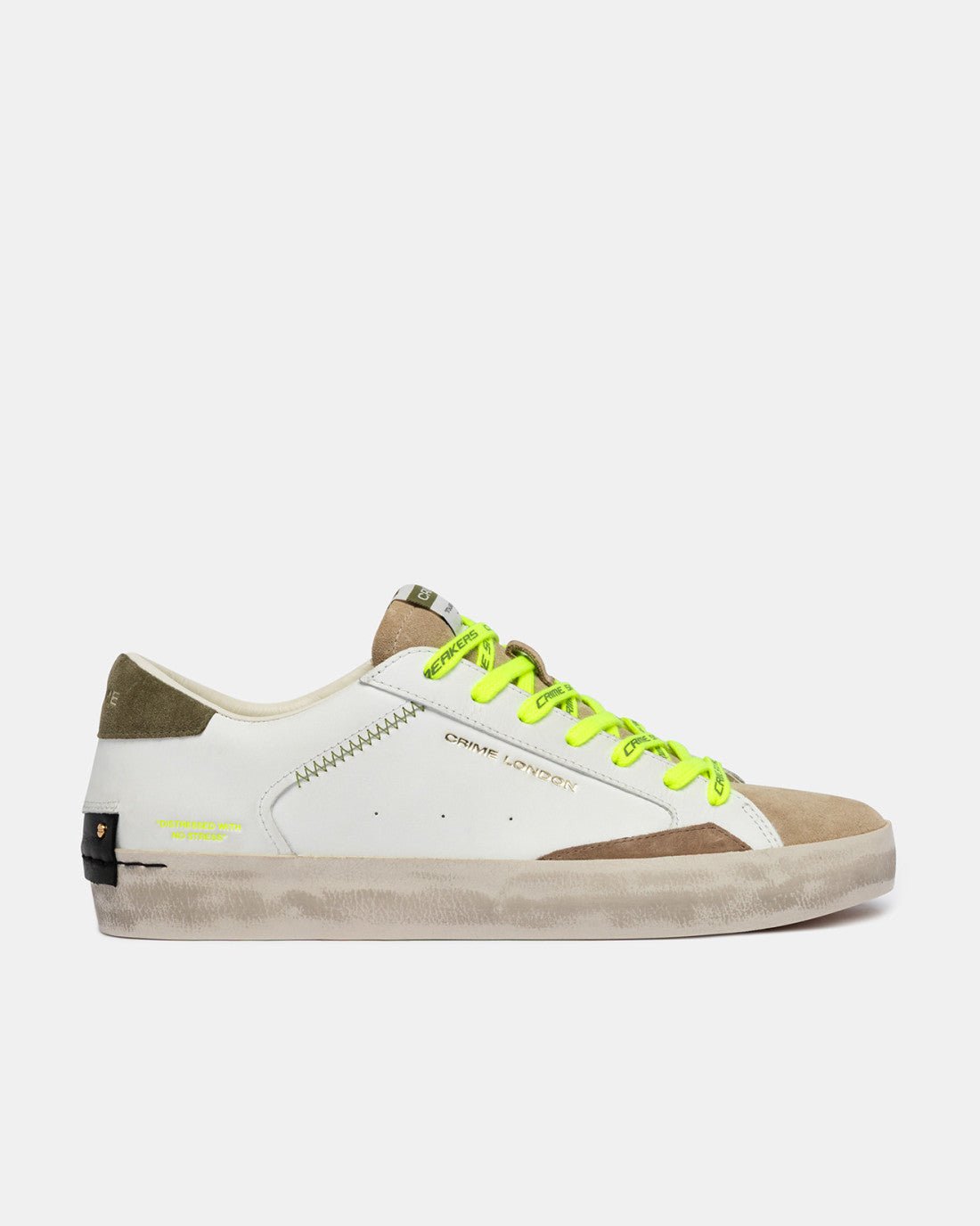 Sneakers DISTRESSED ARMY GREEN Crime London - Seipuntozerostore