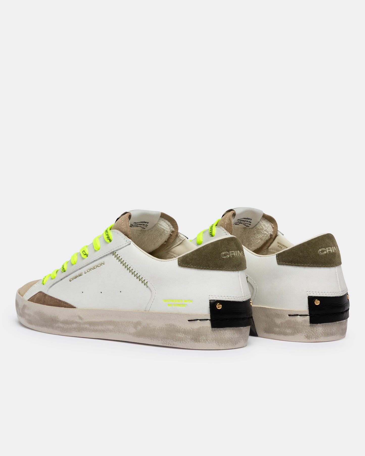 Sneakers DISTRESSED ARMY GREEN Crime London - Seipuntozerostore