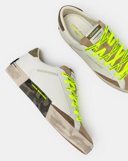 Sneakers DISTRESSED ARMY GREEN Crime London - Seipuntozerostore