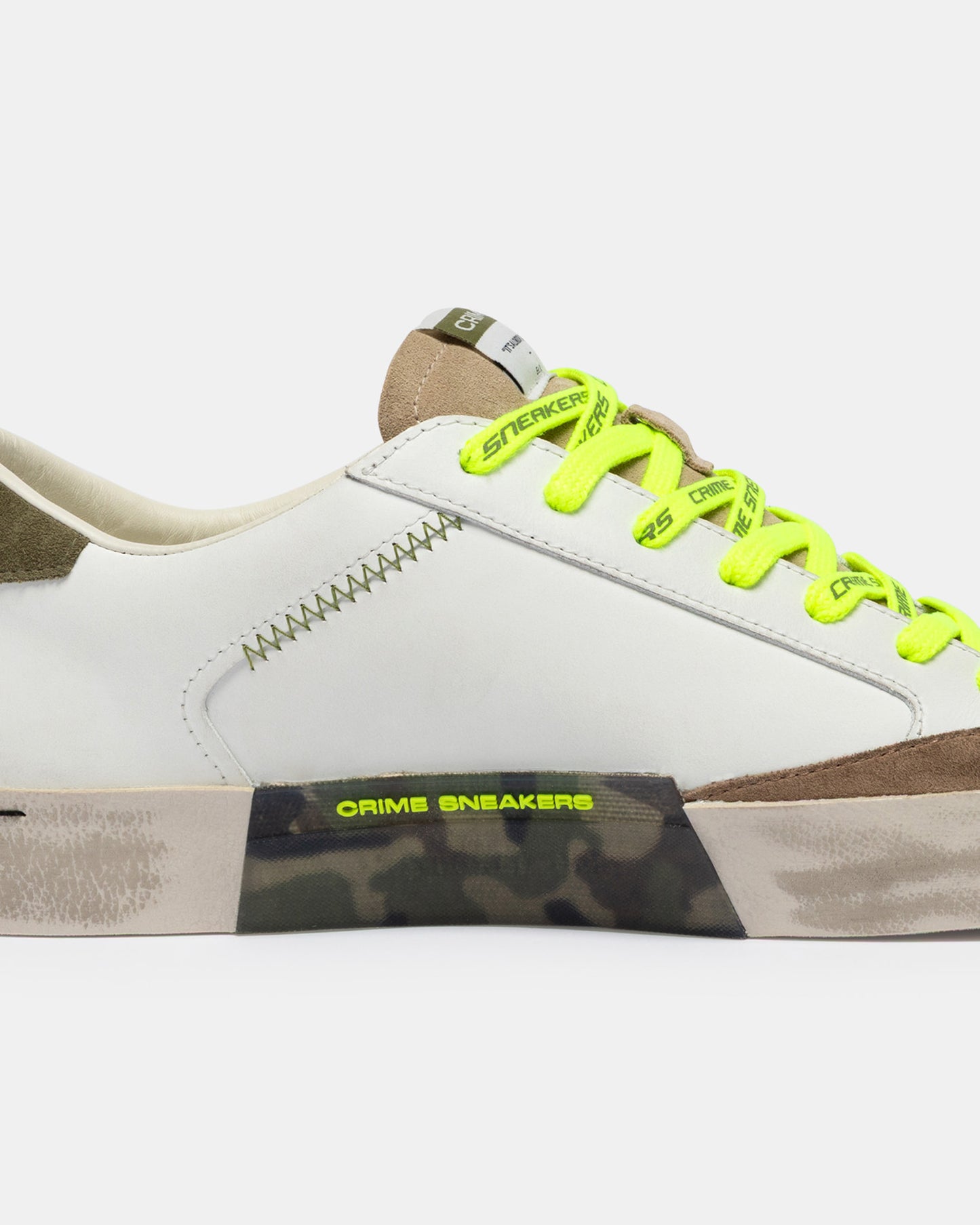 Sneakers DISTRESSED ARMY GREEN Crime London - Seipuntozerostore