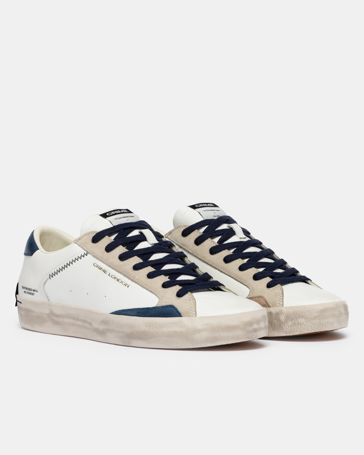 Sneakers Distressed Navy Blue Crime London - Seipuntozerostore