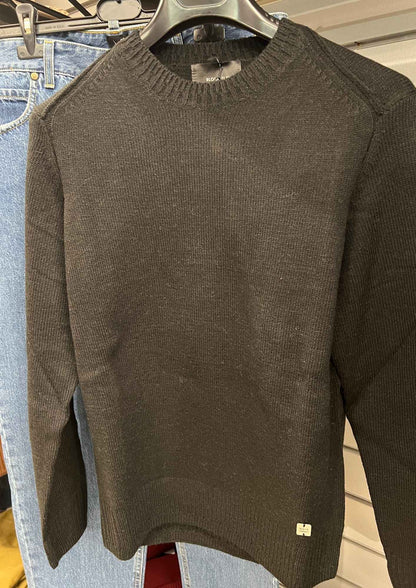 Maglia giro collo misto lana Block nero Eleven - Seipuntozerostore