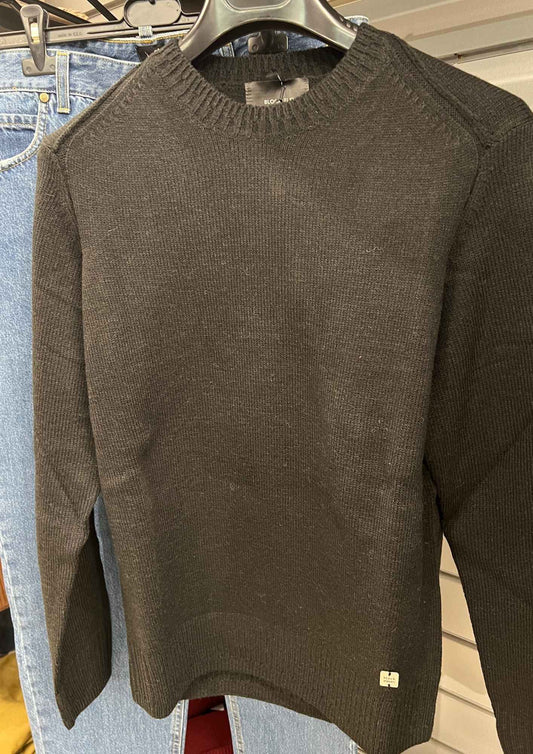 Maglia giro collo misto lana Block nero Eleven - Seipuntozerostore