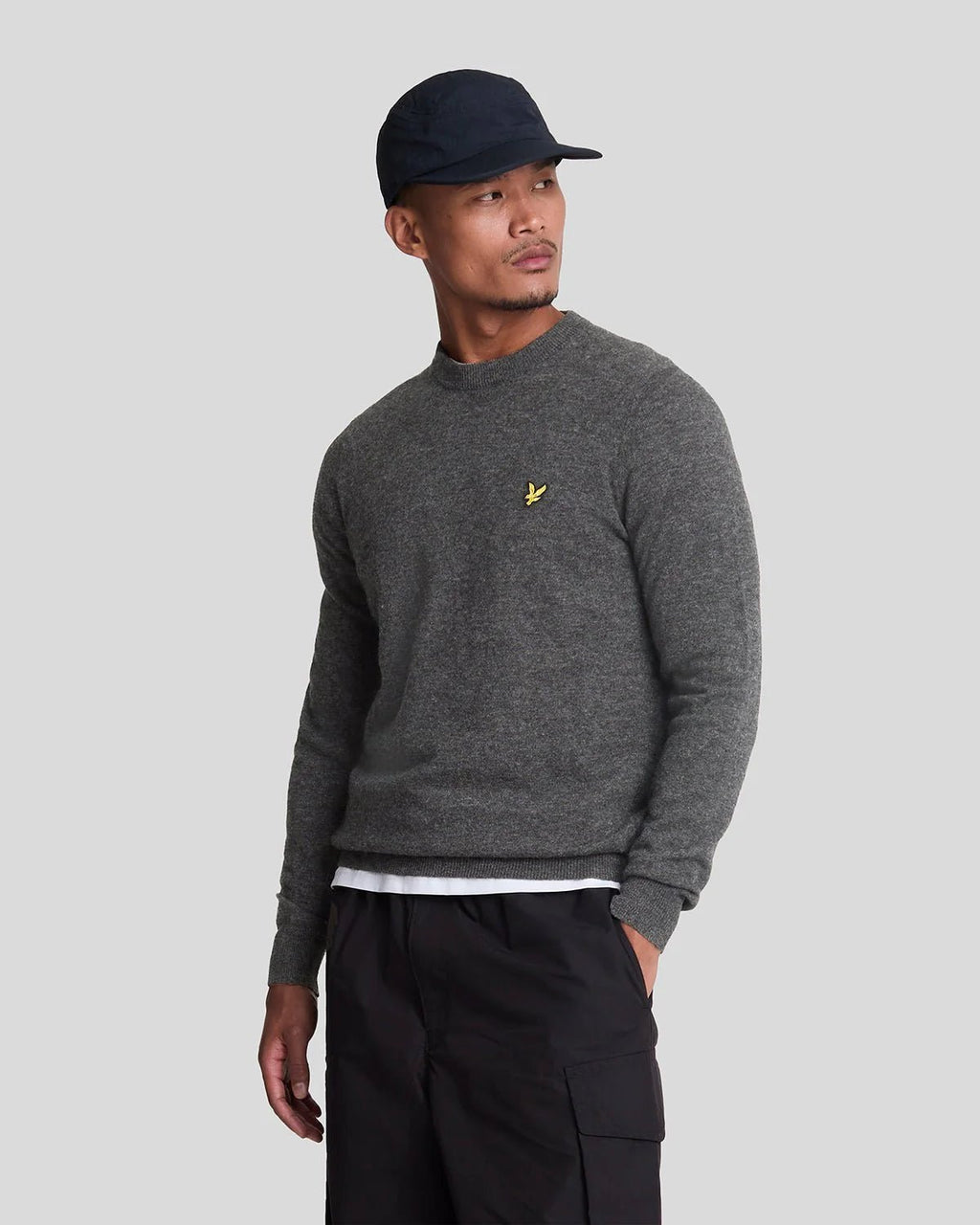 Maglione Lambswool Blend Crew Neck Jumper Grigio Charcoal Marl Lyle & Scott - Seipuntozerostore
