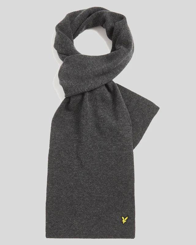 Sciarpa Lambswool Blend Ribbed Scarf Lyle & Scott Grigio - Seipuntozerostore