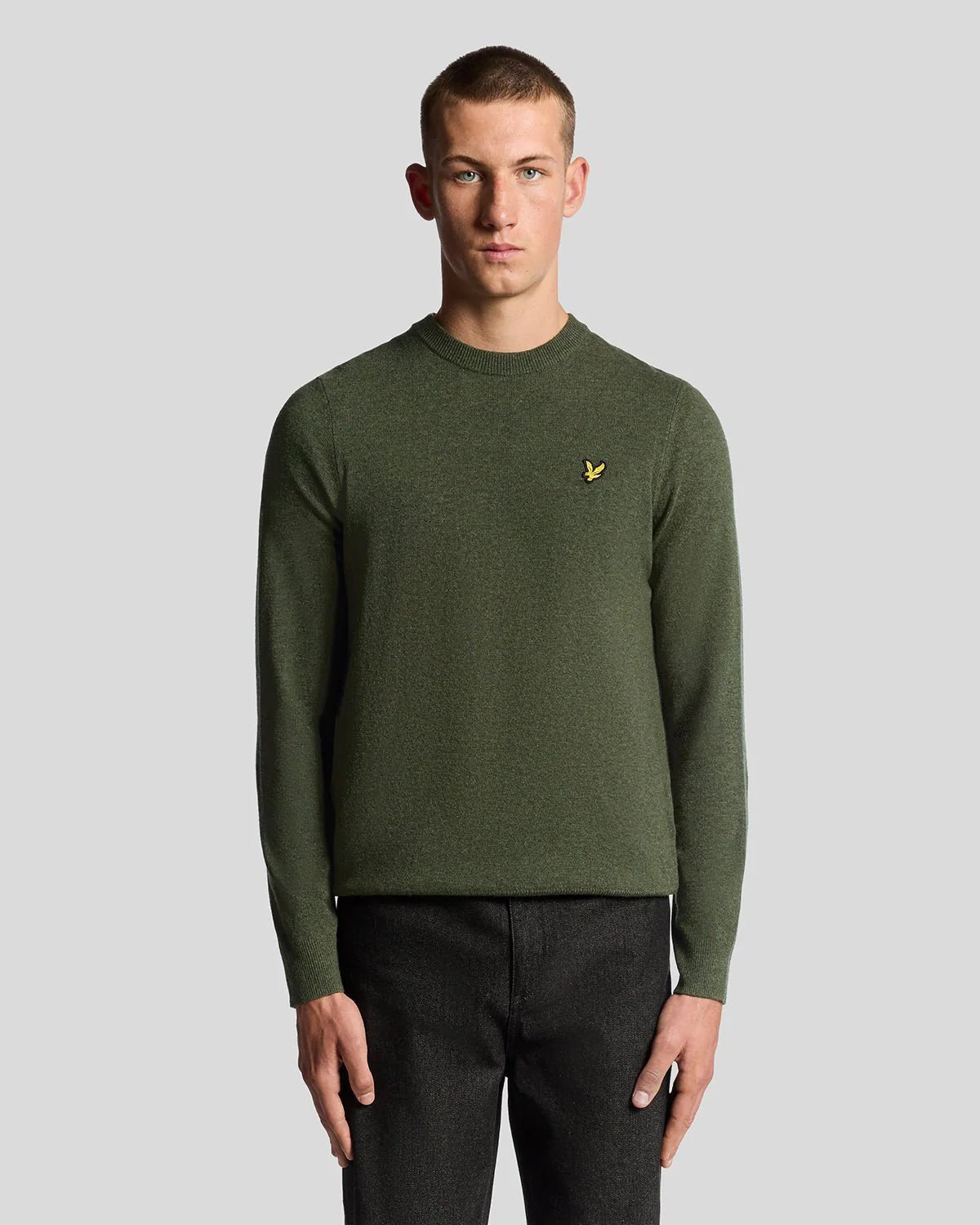Maglione Lambswool Blend Crew Neck Jumper Verde Deep Depths Marl Lyle & Scott - Seipuntozerostore