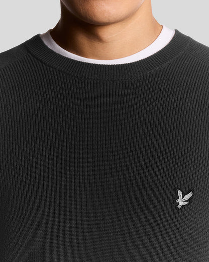 Maglia Engineered Rib Crew Neck Black Ice Lyle & Scott - Seipuntozerostore