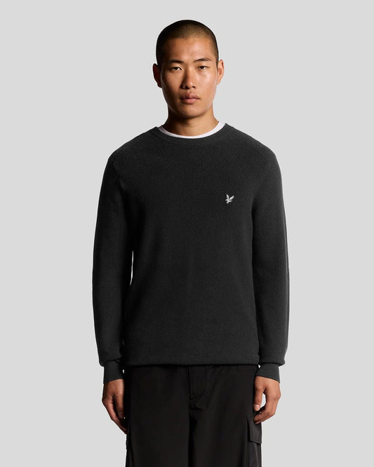 Maglia Engineered Rib Crew Neck Black Ice Lyle & Scott - Seipuntozerostore