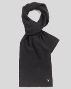 Sciarpa Lambswool Blend Ribbed Scarf Lyle & Scott Nero - Seipuntozerostore