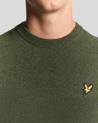 Maglione Lambswool Blend Crew Neck Jumper Verde Deep Depths Marl Lyle & Scott - Seipuntozerostore