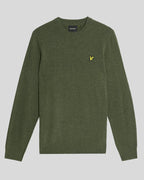 Maglione Lambswool Blend Crew Neck Jumper Verde Deep Depths Marl Lyle & Scott - Seipuntozerostore
