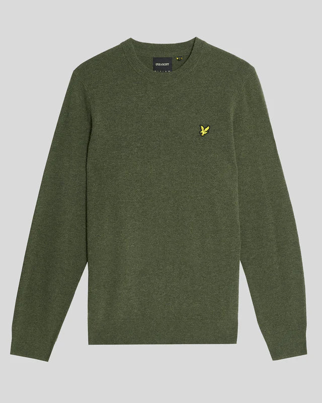 Maglione Lambswool Blend Crew Neck Jumper Verde Deep Depths Marl Lyle & Scott - Seipuntozerostore