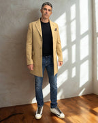 Cappotto Monopetto Sartoriale Cammello in lana con pochette e fodera interna in Tessuto V2 - Seipuntozerostore